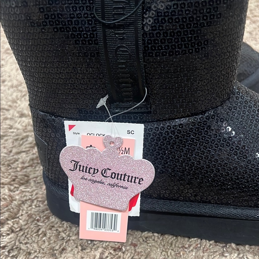 Juicy Couture Black Sequin Boots - Picture 3 of 6
